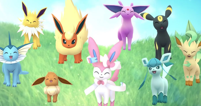 Les différentes évolutions d'Évoli dans Pokémon GO