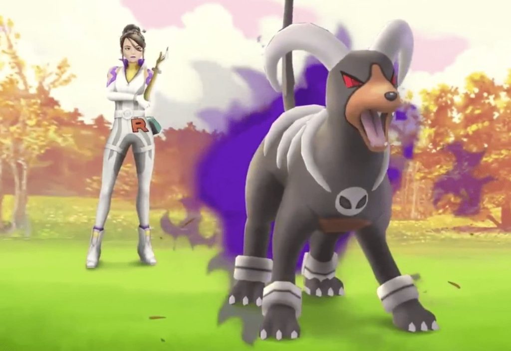 Sierra et son Démolosse dans Pokémon GO