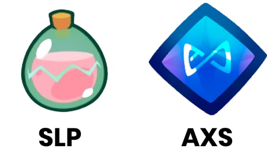 L'apparence des 2 tokens disponibles dans Axie Infinity