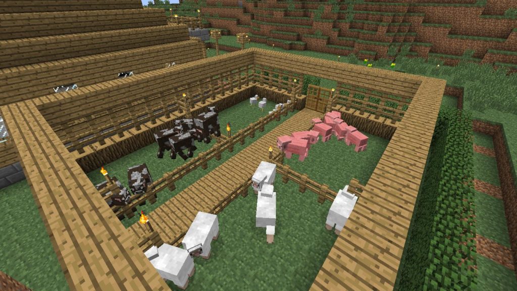 Dans Minecraft, il est possible de créer des fermes dédiées à l'élevage