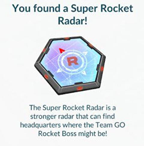 Le Super Radar Rocket dans Pokémon GO