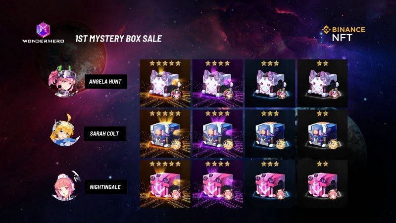 Les Mystery Box proposées à l'achat dans WonderHero