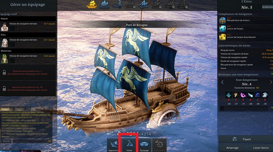 Personnalisez les voiles de certains de vos navires dans Lost Ark en changeant leur couleur ou leurs motifs
