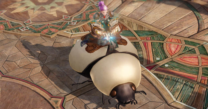 EXplorez le monde de Lost Ark sur le dos d'un scarabée blanc