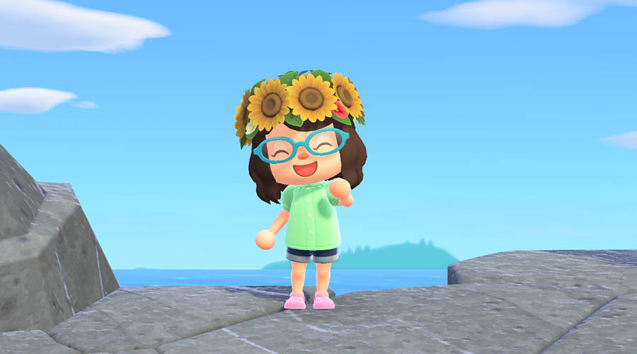 La couronne de fleurs récupérable pendant le solstice d'été dans Animal Crossing New Horizons