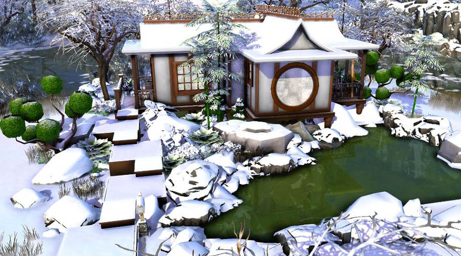 Build a Japanese-inspired home with The Sims 4 Snowy Escape expansion