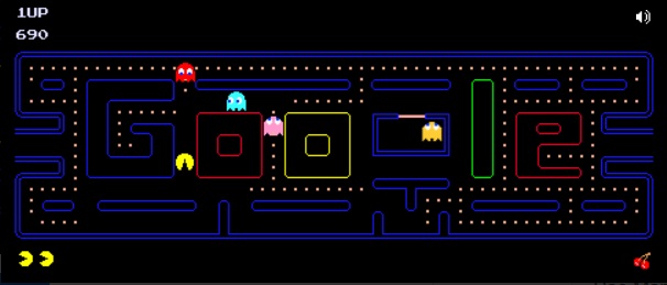 Le doodle Google mettant à l'honneur Pac-Man