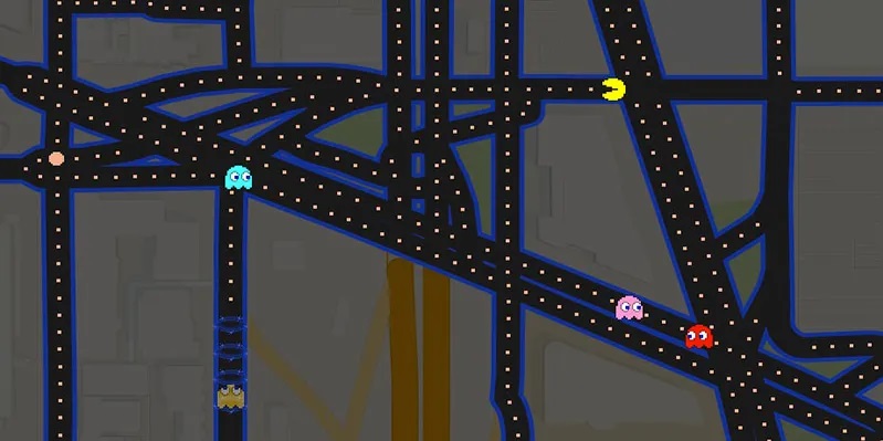 Pac-Man version Google Maps