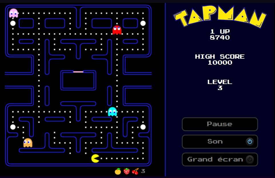 Tapman, le cousin de Pac-Man jouable gratuitement et sans téléchargement