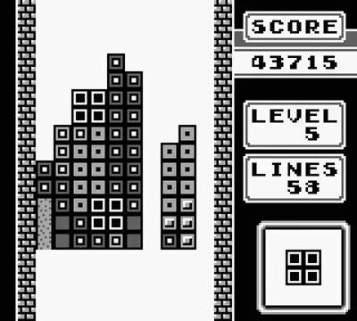 Une partie tirée de la version Gameboy de Tetris