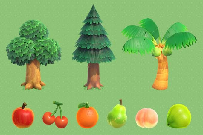 Les fruits et arbres disponibles dans Animal Crossing New Horizons