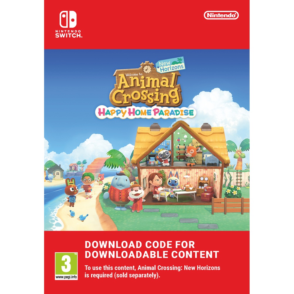 Carte pour téléchargement du DLC Animal Crossing New Horizons Happy Home Paradise