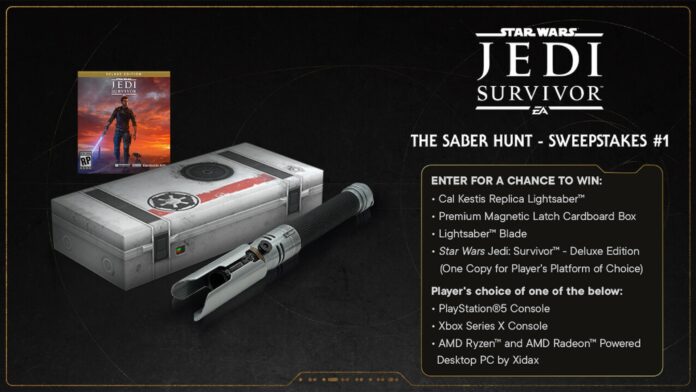 ¿Te gustaría ganar la edicion de colección de Star Wars Jedi: Survivor-The Saber Hunt ?