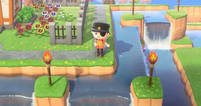 Une île modifiée via la terraformation d'Animal Crossing