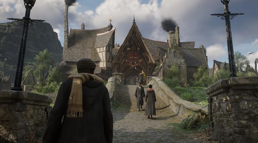 L'entrée de Pré-au-Lard dans Hogwarts Legacy