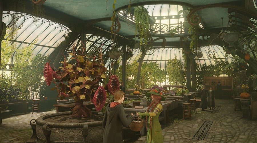 La salle de botanique dans Hogwarts Legacy