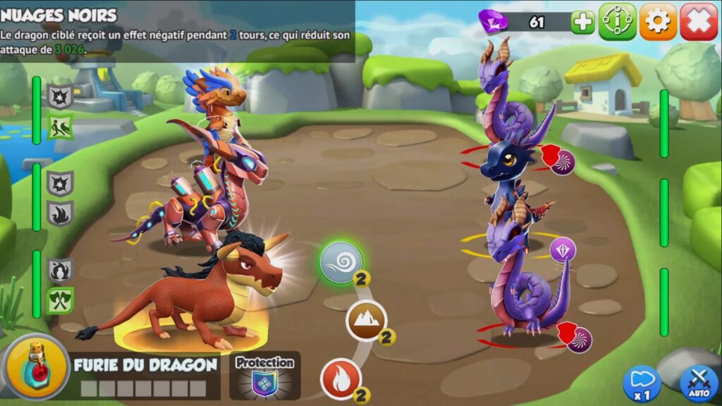 Un combat dans Dragon Mania Legends