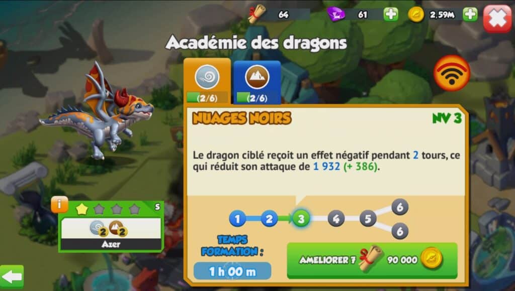 Améliorez les attaques de vos dragons en les envoyant à l'académie