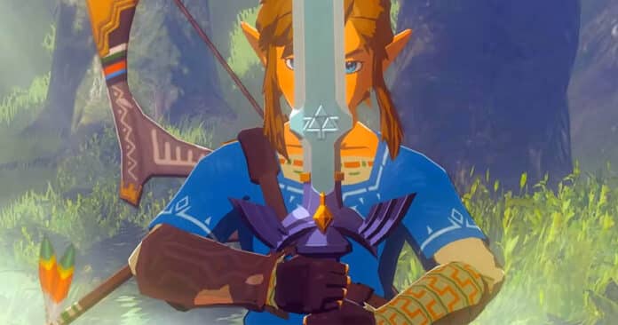 Link tenant l'épée de légende