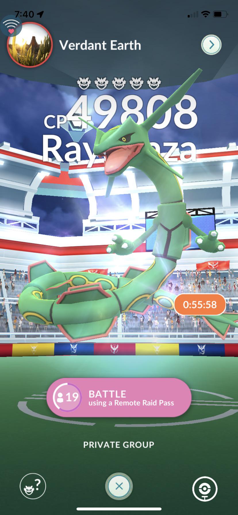 Un raid Rayquaza dans Pokémon GO