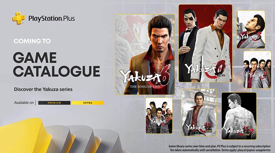 Les 6 premiers jeux Yakuza disponibles dans le catalogue Playstation Plus