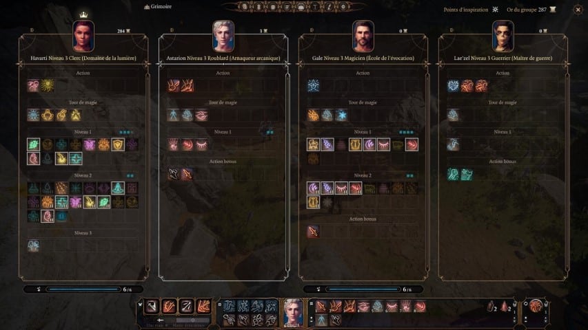 Les arbres de compétences et les sorts des personnages de Baldur's Gate 3