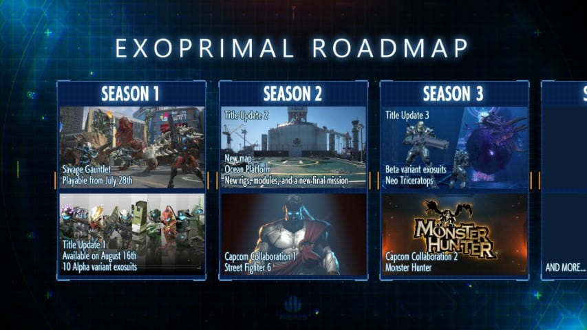 La roadmap des 3 premières saisons d'Exoprimal