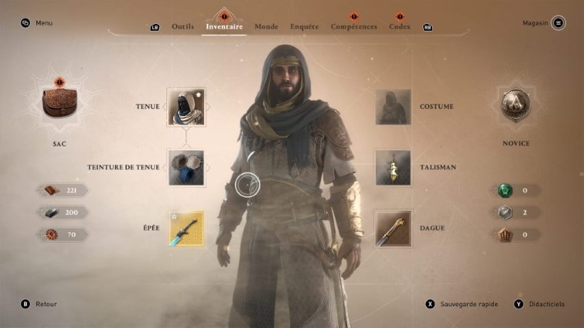 L'équipement dans Assassin's Creed Mirage