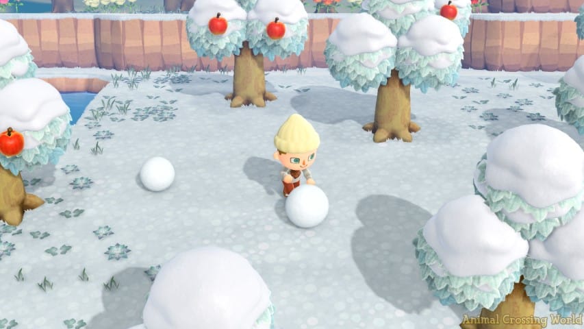 Pousser les boules de neige au sol pour fabriquer Yétiti