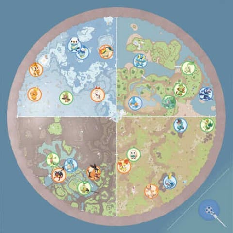 Les 4 biomes différents du DLC le Disque Indigo et les emplacements de capture des Starters