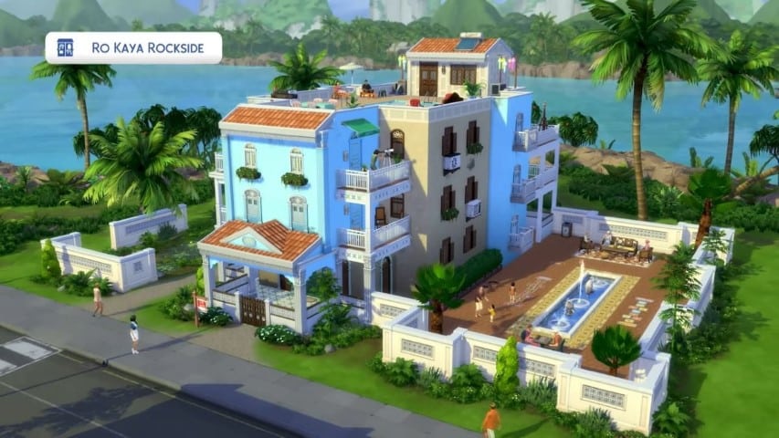 Un grand complexe de résidences dans Les Sims 4 À Louer