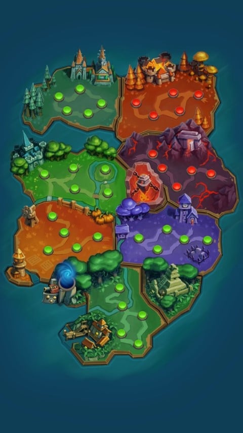 L'un des deux continents et ses niveaux recréés dans Warcraft Rumble